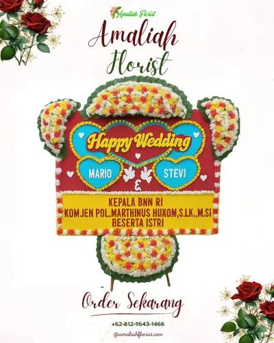 Karangan Papan Bunga Pernikahan di Ciseeng